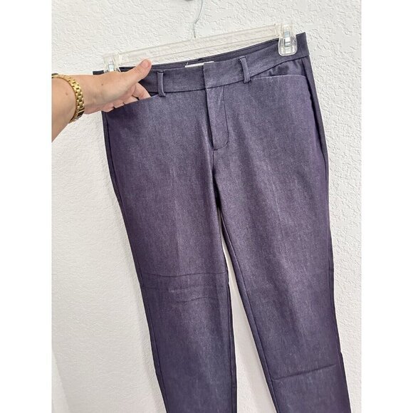 Elle Women’s Cropped Dress Pants Size 4 Chambray Blue Pockets Career Comfort‎ - Picture 3 of 10